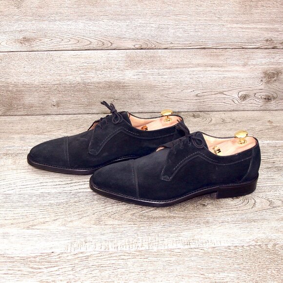 * NIB * $695 Wilkes Bashford GRAVATI 9.5 M Suede Derby 17381 * add $15 Trees main image 4